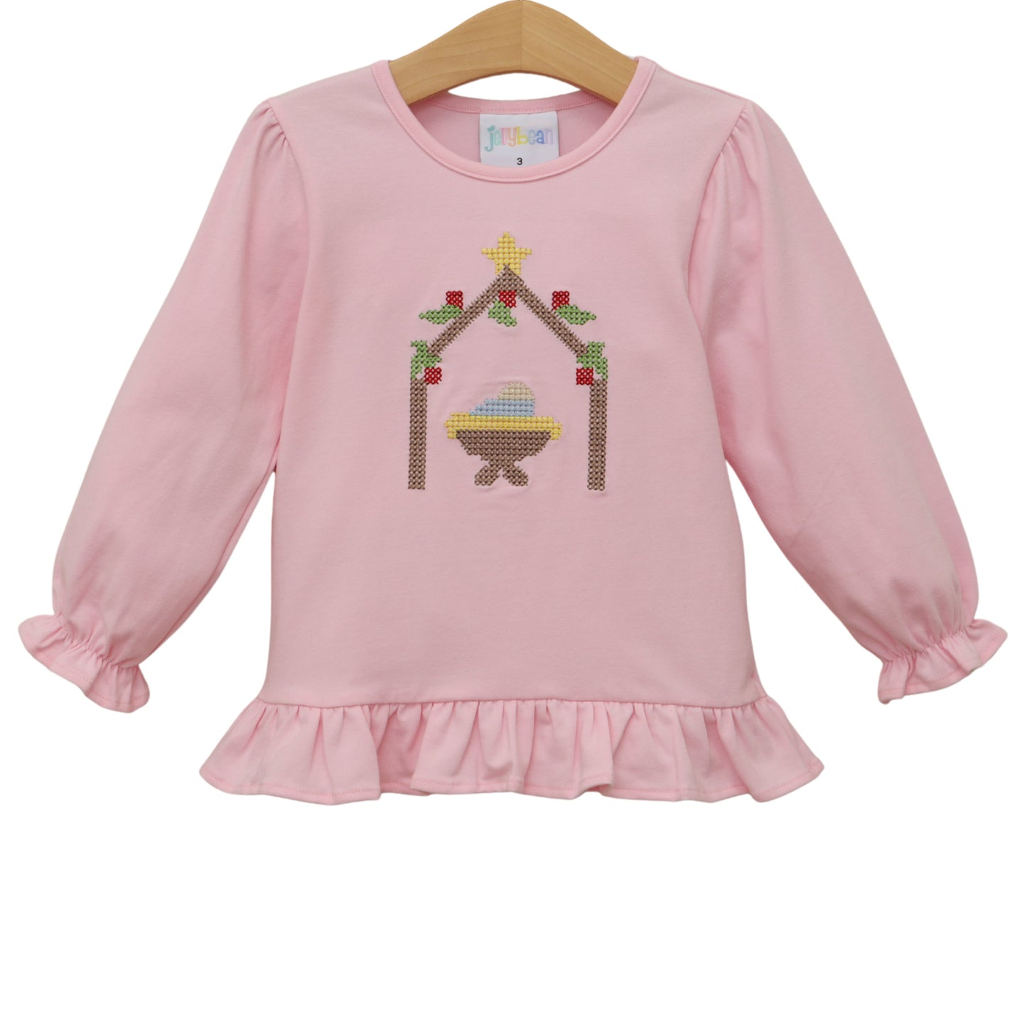 Jellybean Christmas: Away In A Manger Ruffle Top