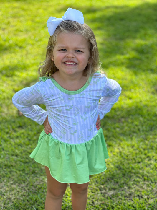 Green Ruffle Dance Outfit