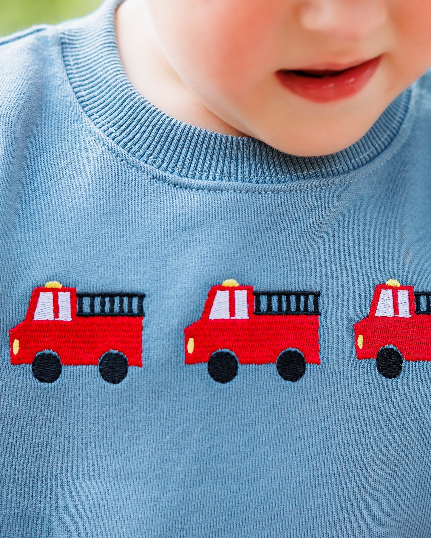 Jellybean Fall - Firetruck Trio French Terry Pullover