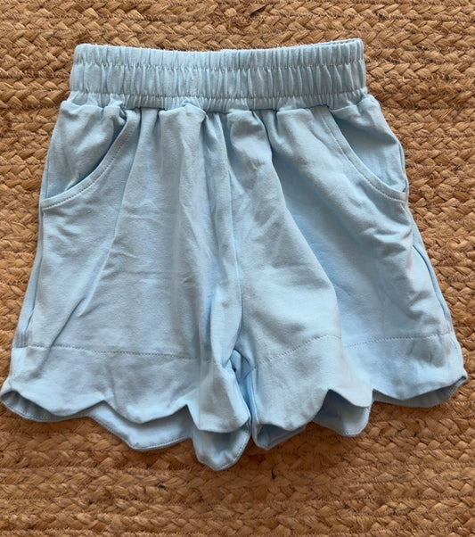 Scalloped Shorts - Light Blue
