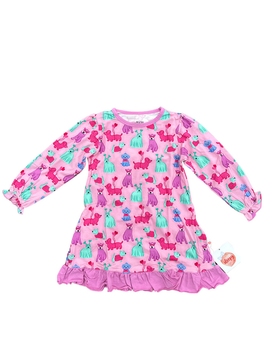 Doggy Valentine Bamboo - Long Sleeve Gown