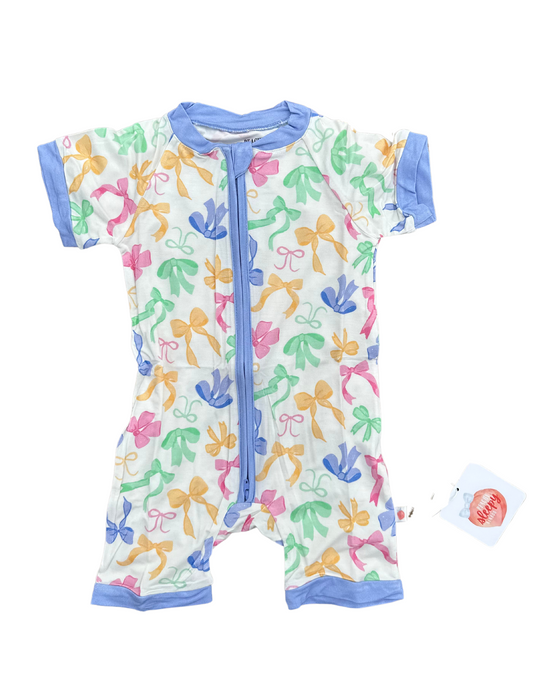 Bowtiful Bamboo - Short Sleeve Zippy Shortie