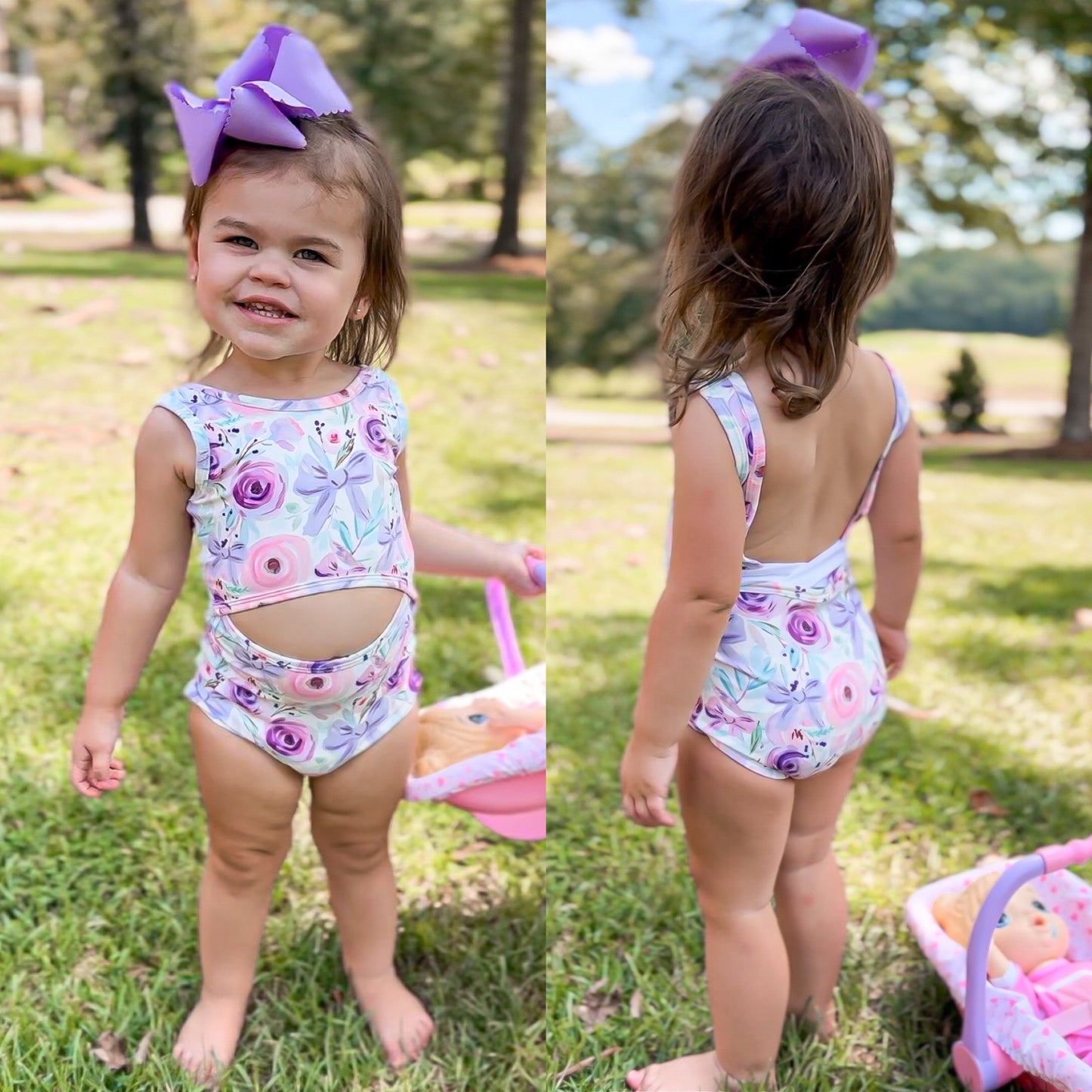 Purple Floral Gymnastic Leotard