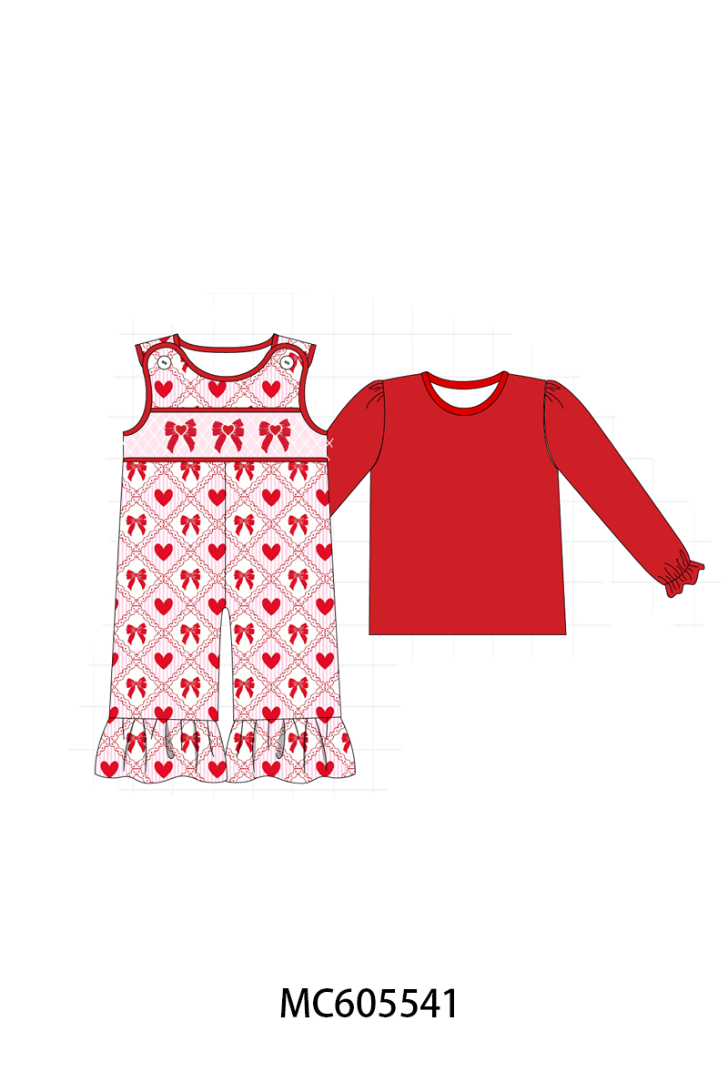 PO95 Red&navy valentine's day bow train embroidery collection