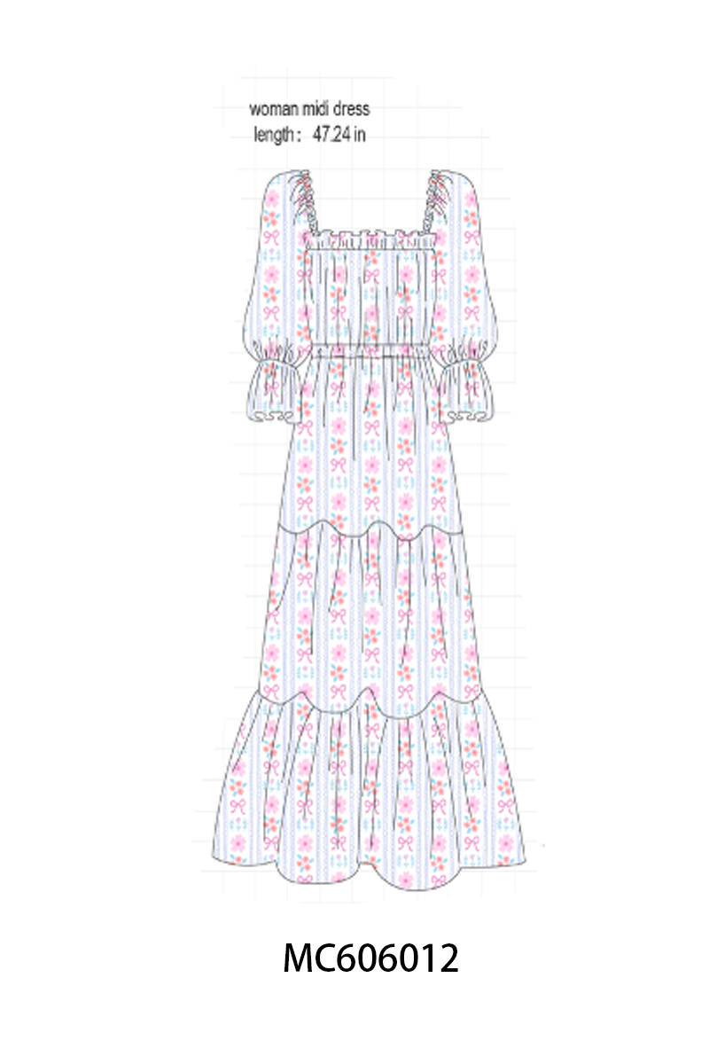 PO95 Blue MAMA'S GIRL embroidery floral collection