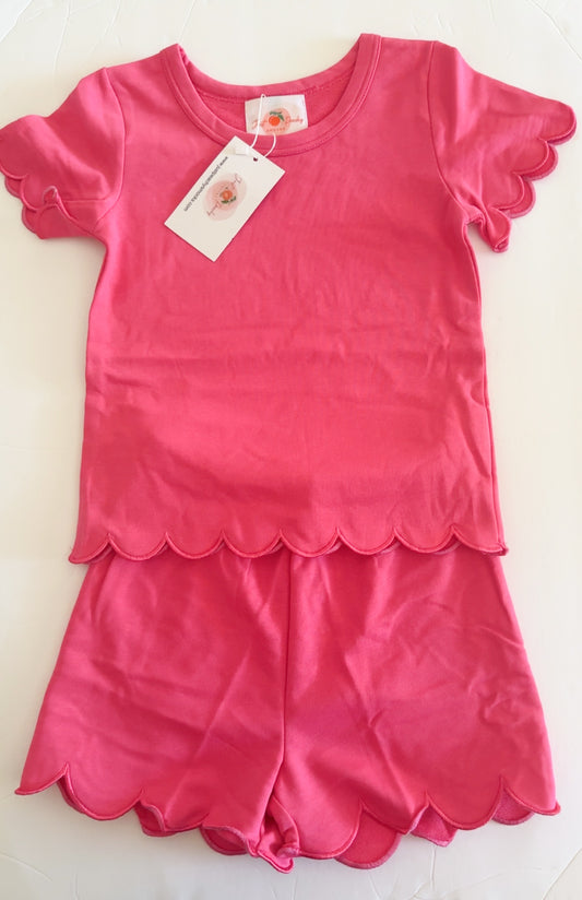 Pink Scalloped Short Set