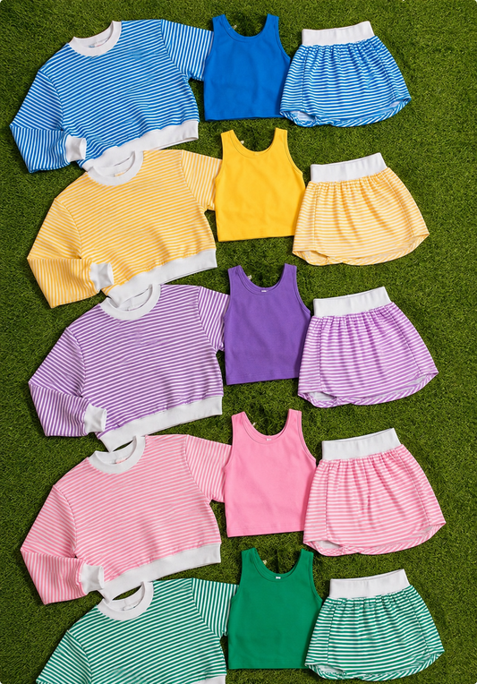 3 Piece Striped Skort Set (ETA Oct to JPS)