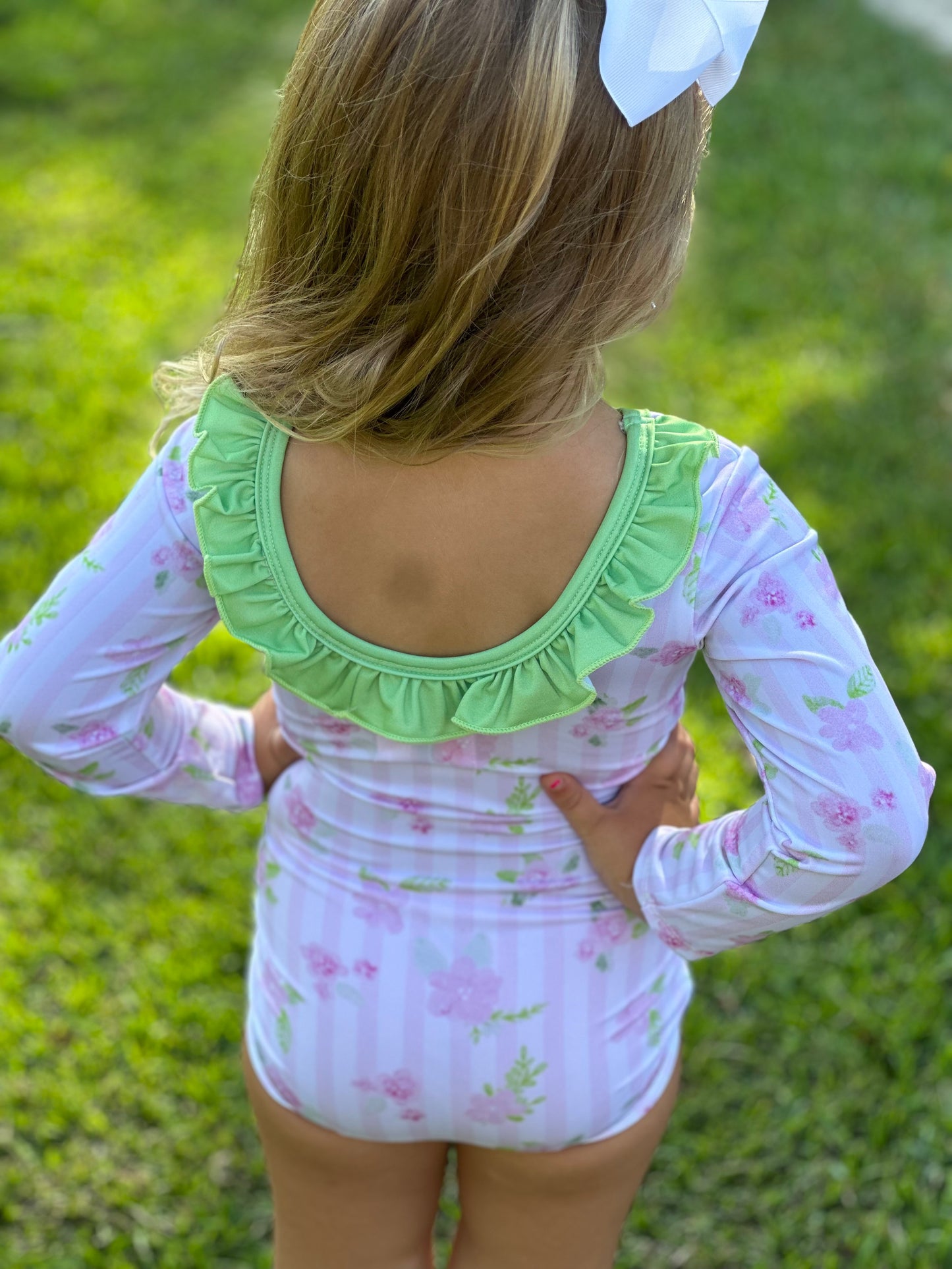 Green Ruffle Gymnastic Leotard