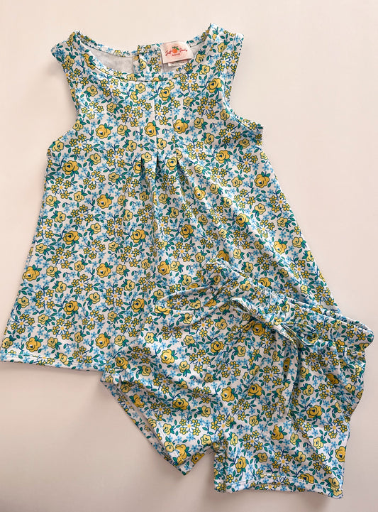 Sleeveless Floral Set - Yellow Blooms