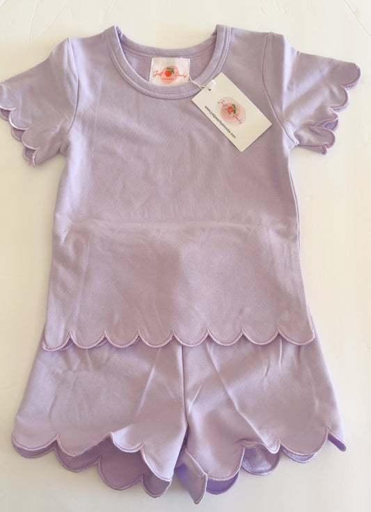 Lavender Scalloped Short Set