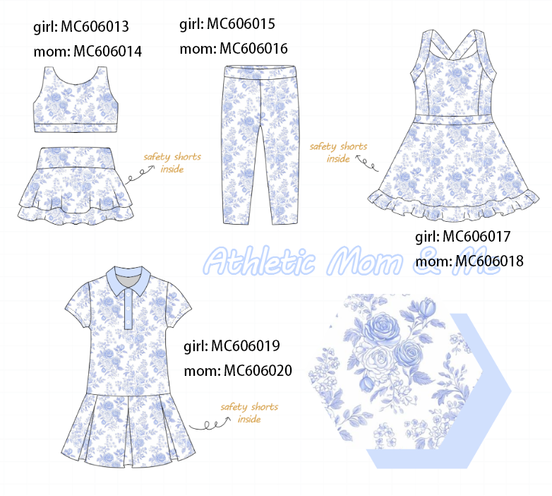 PO95 Blue floral print mom&me active collection 1