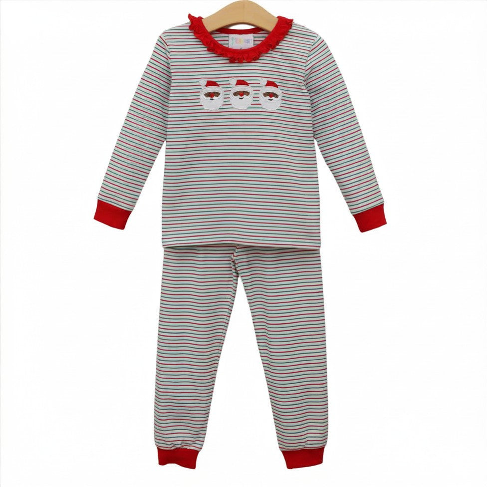 Jellybean Christmas: Christmas Candy Stripe Dark Skin Santa Ruffle Set