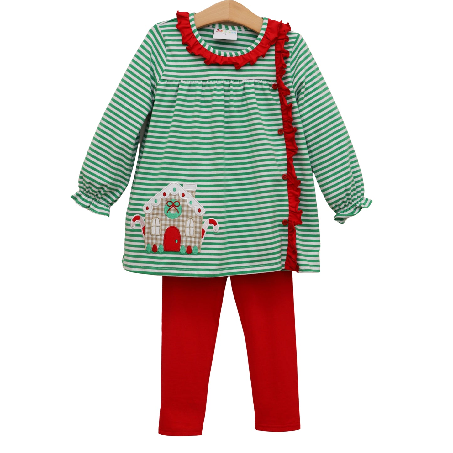 Jellybean Christmas: Christmas Cottage Ruffle Pants Set