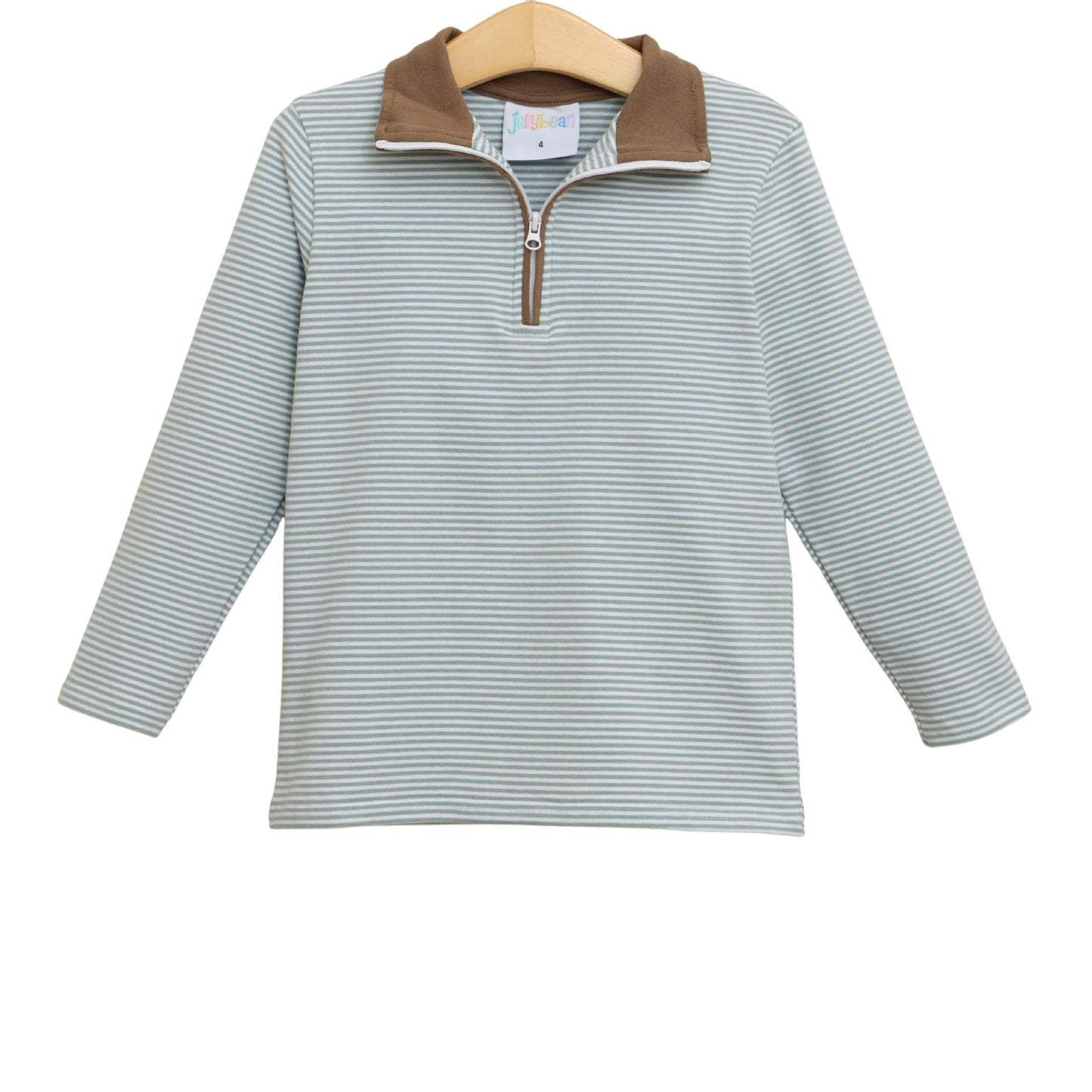 Jellybean Fall - Evan Pullover Dusty Sage Stripe