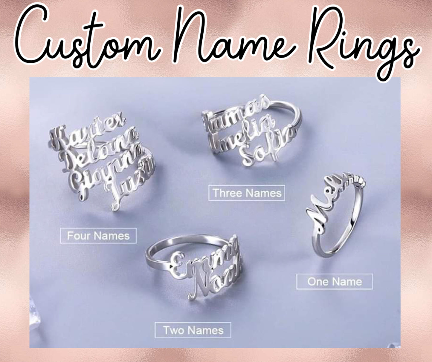 Preorder: Custom Name Rings (ETA Early December to JPS then to you)