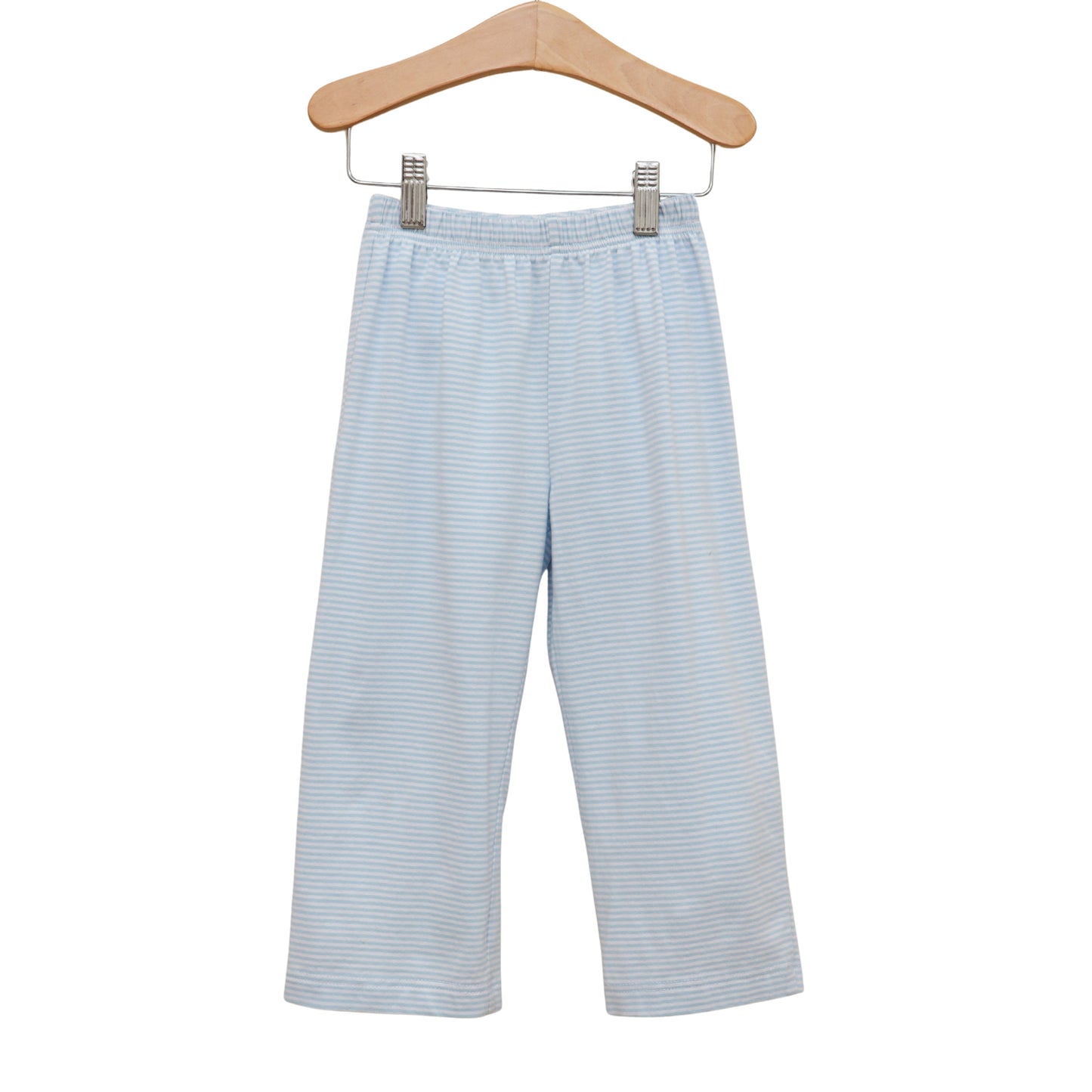 Jellybean Christmas: Knit Pants- Light Blue Stripe