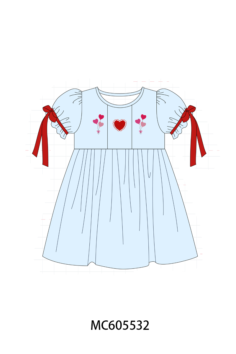PO95 Blue valentine's day heart embroidery collection