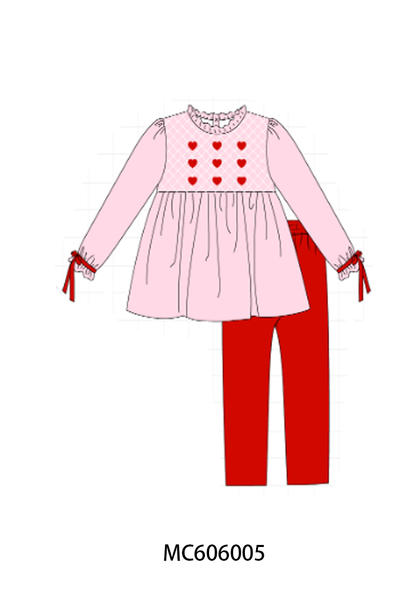 PO95 Pink&blue heart smocked collection