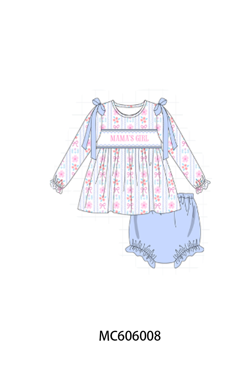 PO95 Blue MAMA'S GIRL embroidery floral collection