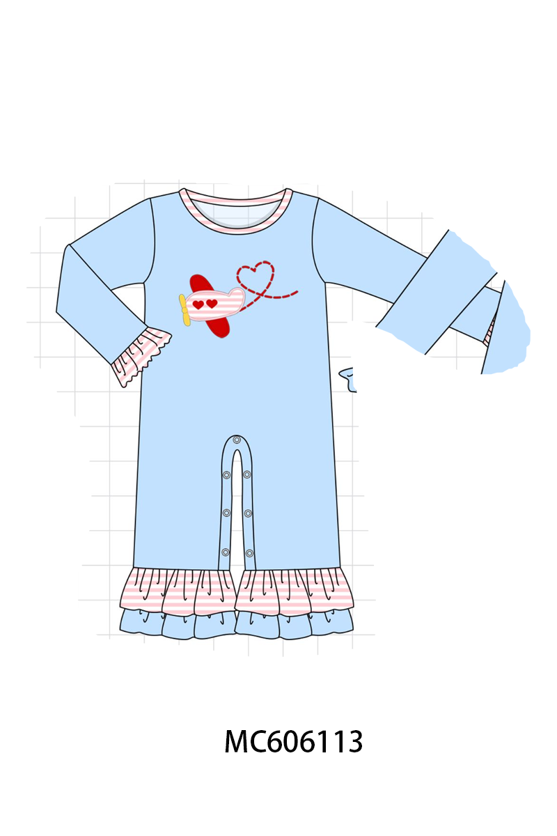 PO95 Blue valentine's day airplane applique collection
