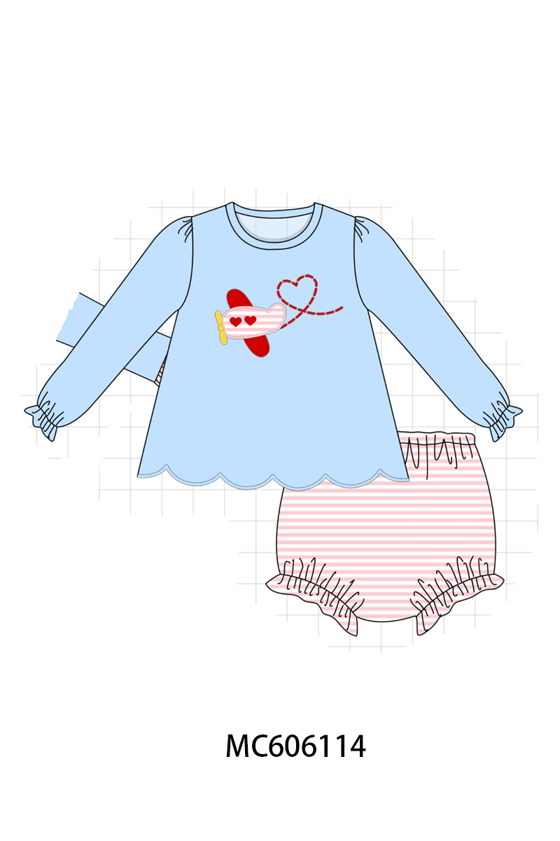 PO95 Blue valentine's day airplane applique collection