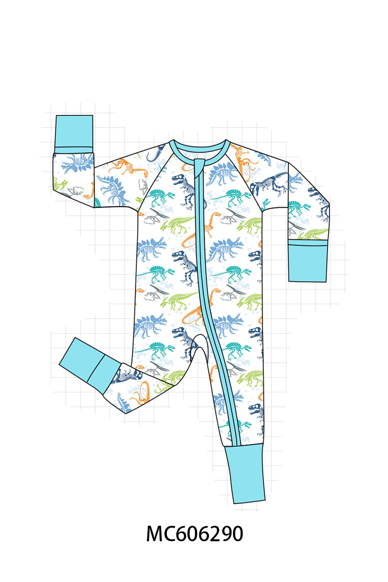 PO95 Blue dinosaur print bamboo collection