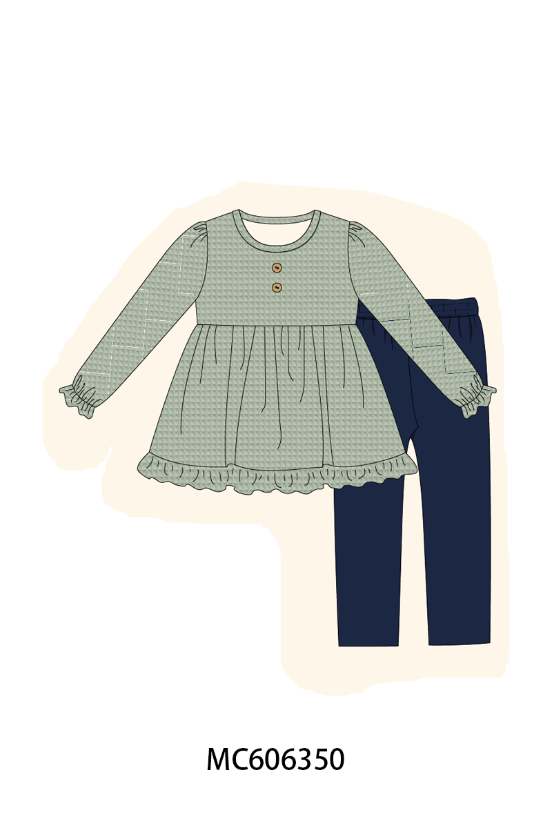 PO95 Navy waffle ruffle collection