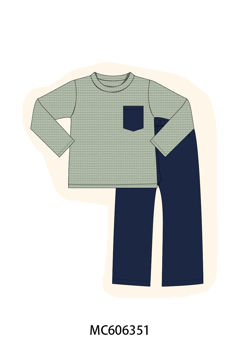 PO95 Navy waffle ruffle collection