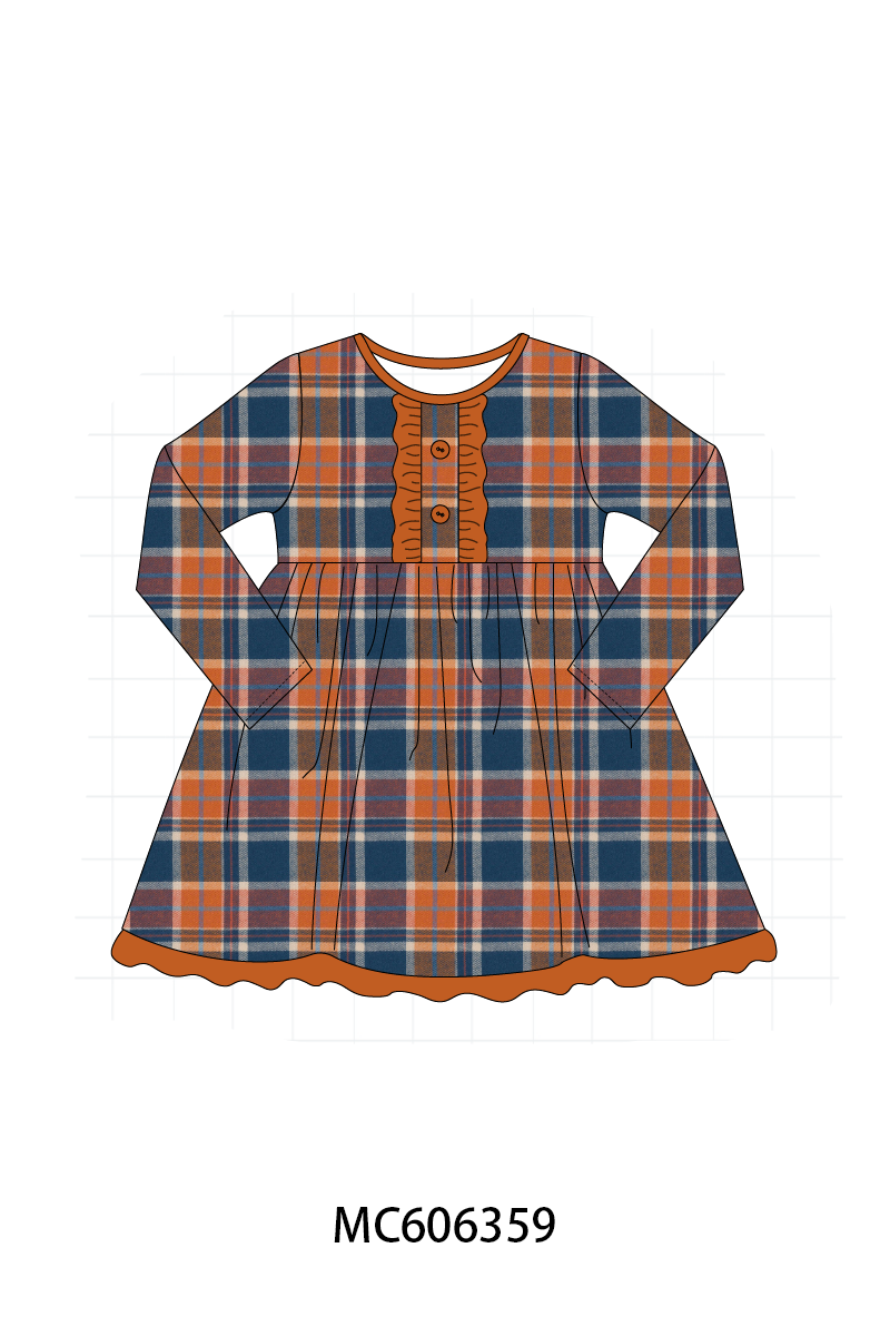 PO95 Rust&navy plaid collection