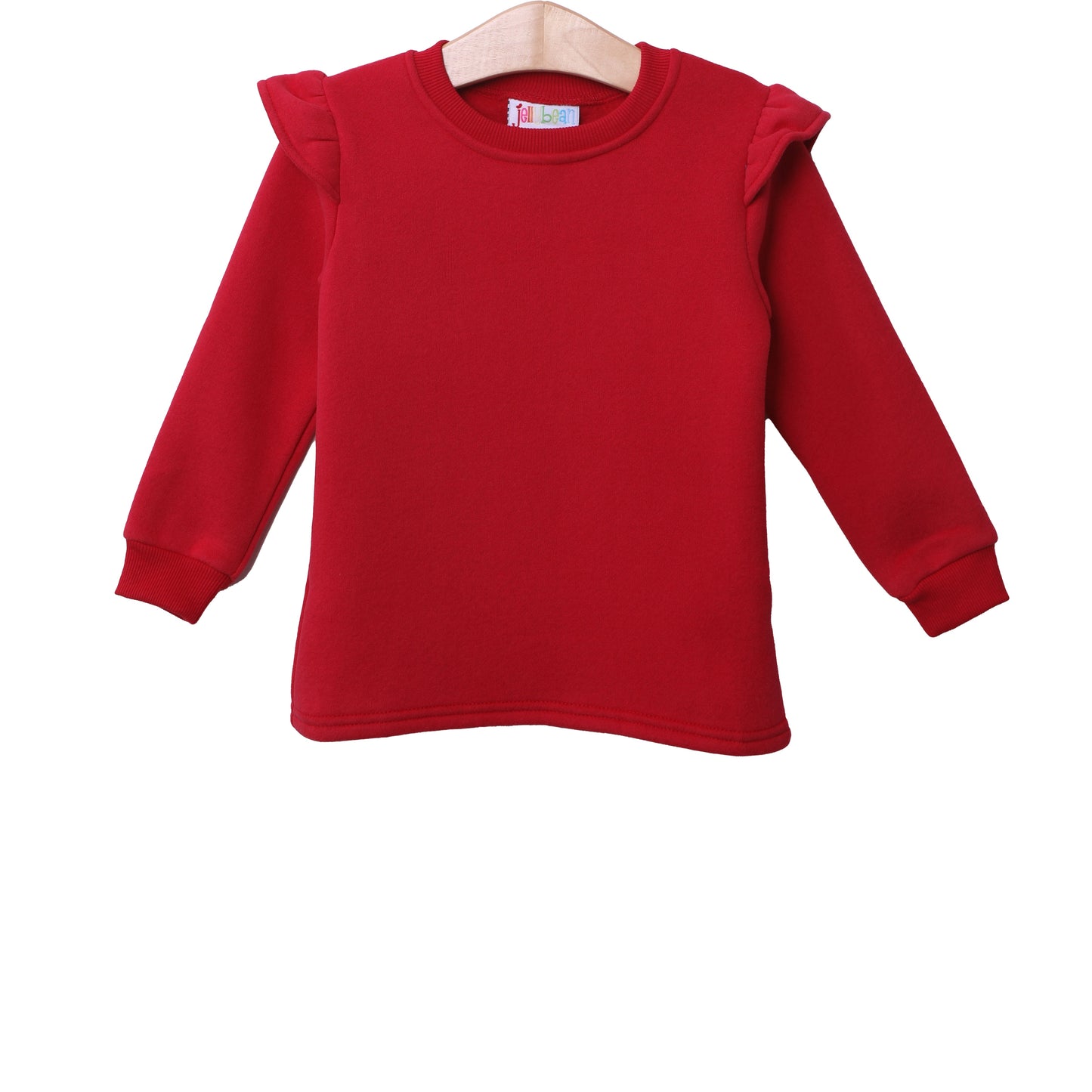 Jellybean Christmas: Ruffle Sweatshirt- Red