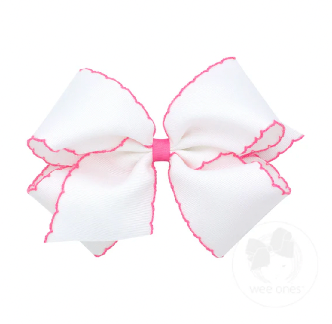 King Moonstitch Grosgrain Hair Bow with Contrasting Wrap