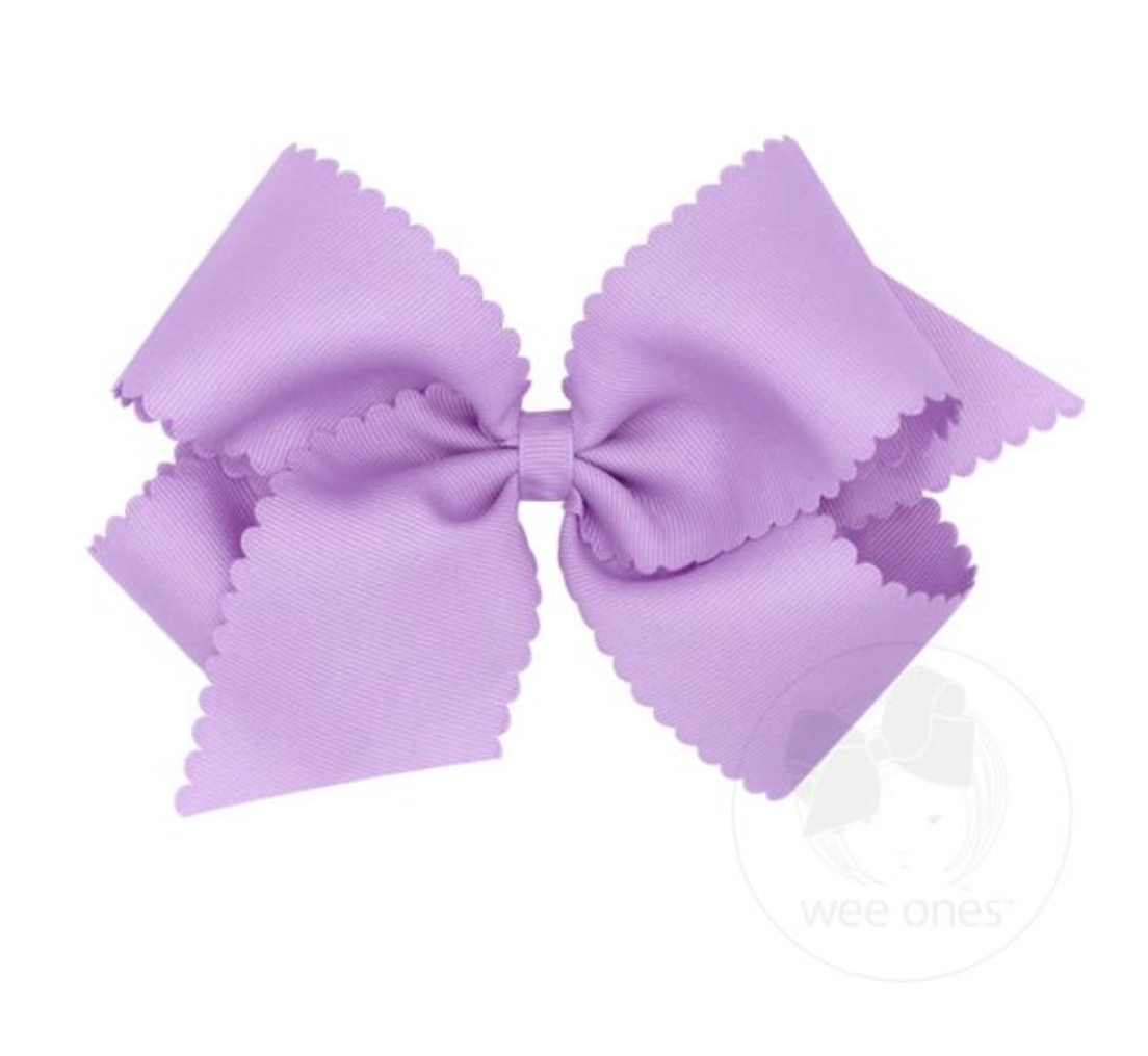 King Grosgrain Hair Bow Scalloped Edge