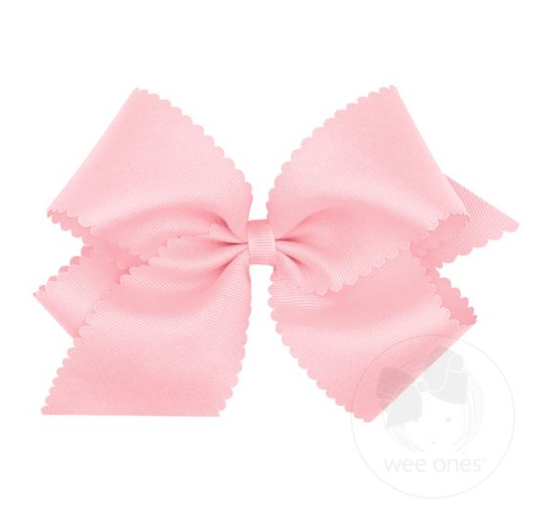 King Grosgrain Hair Bow Scalloped Edge
