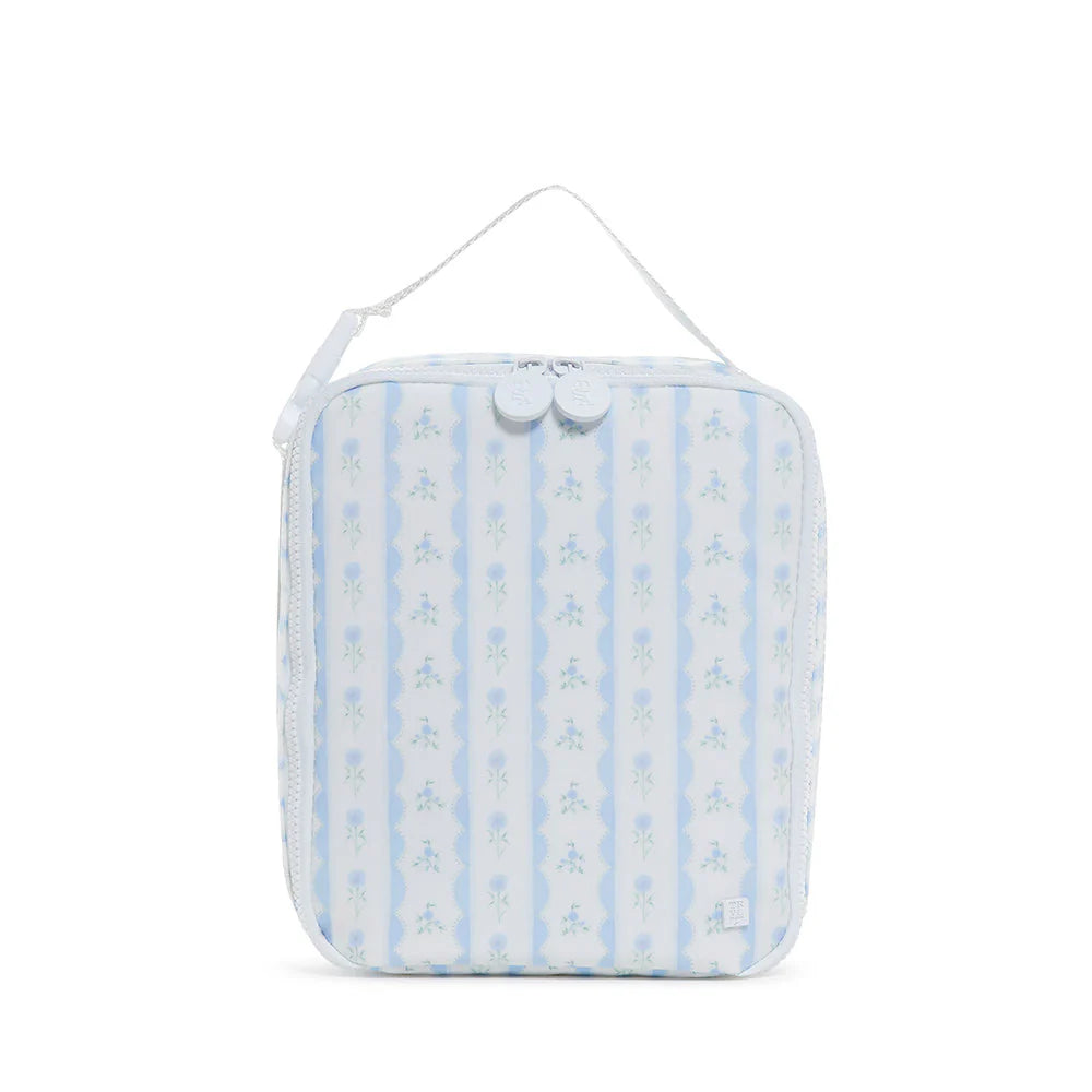 Lunch Box Insulated Lunch Bag -- Ribbon Floral Blue
