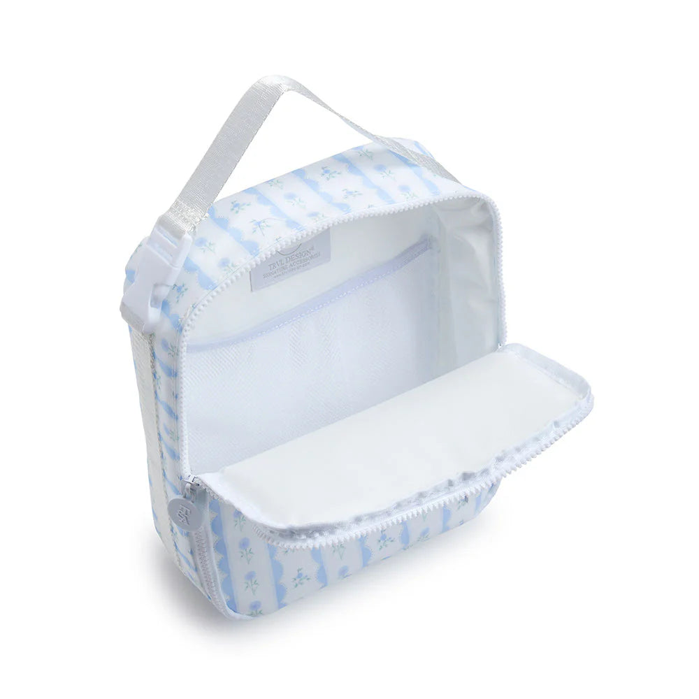 Lunch Box Insulated Lunch Bag -- Ribbon Floral Blue