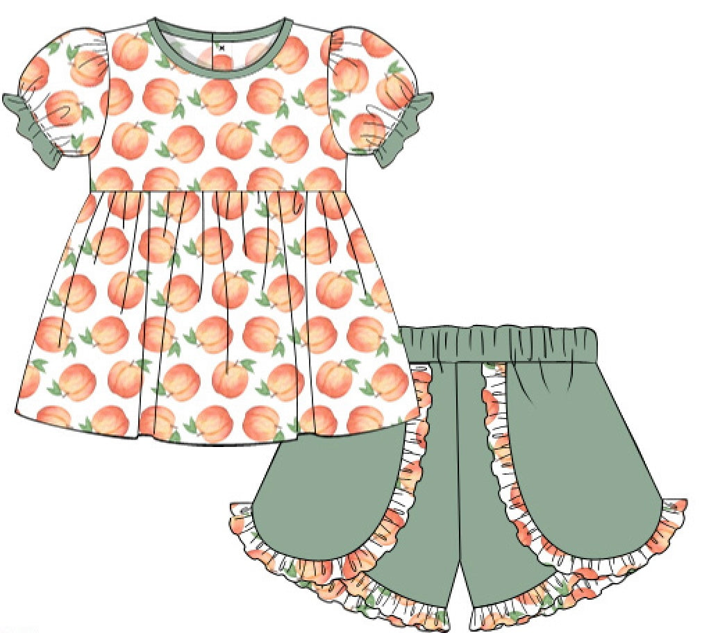 Girl Peach Short Set
